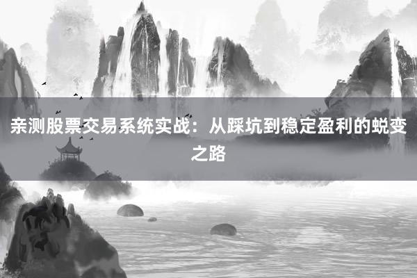 亲测股票交易系统实战：从踩坑到稳定盈利的蜕变之路
