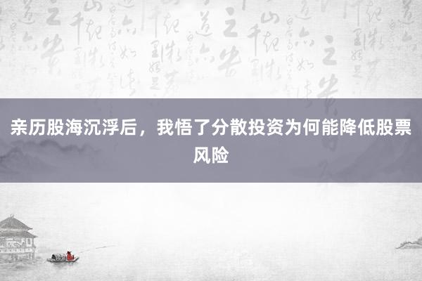 亲历股海沉浮后，我悟了分散投资为何能降低股票风险