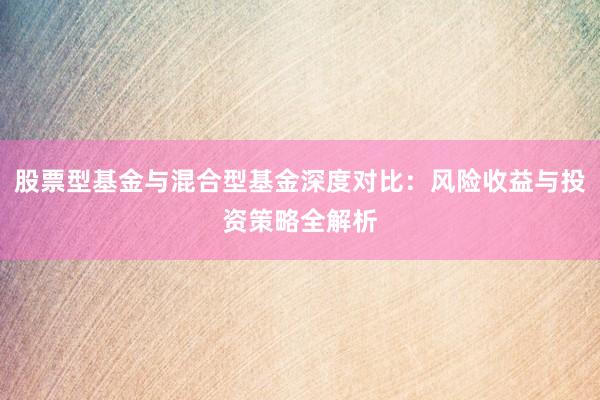 股票型基金与混合型基金深度对比：风险收益与投资策略全解析