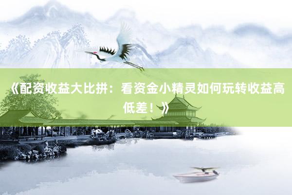 《配资收益大比拼：看资金小精灵如何玩转收益高低差！》