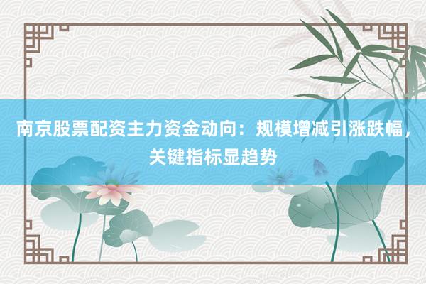 南京股票配资主力资金动向：规模增减引涨跌幅，关键指标显趋势